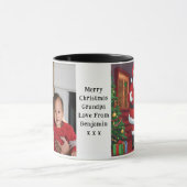 Opa Foto überrascht Santa Black, White Coffee Tasse (Zentrum)