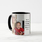 Opa Foto überrascht Santa Black, White Coffee Tasse (Vorderseite Links)