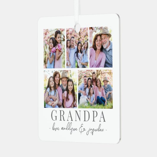 Opa Foto Weihnachten Ornament Aus Metall (Vorderseite links)