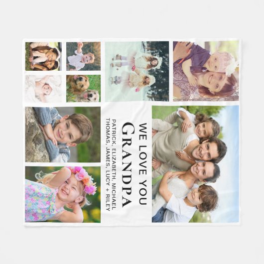 Opa-FotoCollage Fleecedecke (Vorderseite (Horizontal))