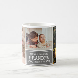 Opa FotoCollage Grau-Weiß-Sprichwort Kaffeetasse