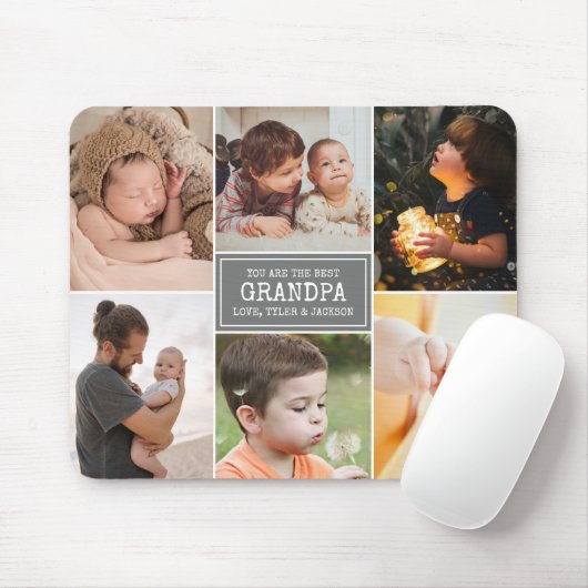 Opa FotoCollage Grau-Weiß-Sprichwort Mousepad (Mit Mouse)