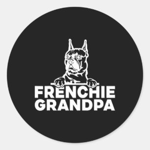 Opa French Bulldog Liebhaber Runder Aufkleber