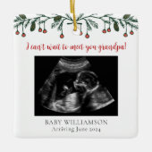 Opa Frohe Weihnachten Ultrasound Foto Keramikornament (Vorderseite)