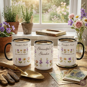 Opa-Garten 5 Geburtsblumen & Namens-Kombitassen Tasse