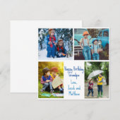 Opa Geburtstagskinder FotoCollage Card (Vorne/Hinten)