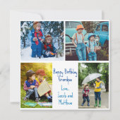 Opa Geburtstagskinder FotoCollage Card (Vorderseite)