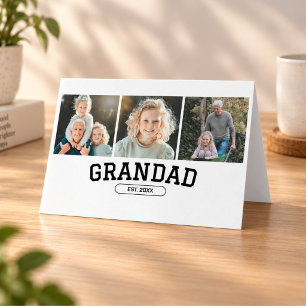 Opa Gegründet 3 Foto-Collage-Schrift-Geschenk Karte