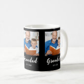 Opa gegründet 3 Foto Schwarze Kaffeetasse (VorderseiteRechts)