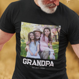Opa gegründet Foto einfaches Text-T-Shirt T-Shirt