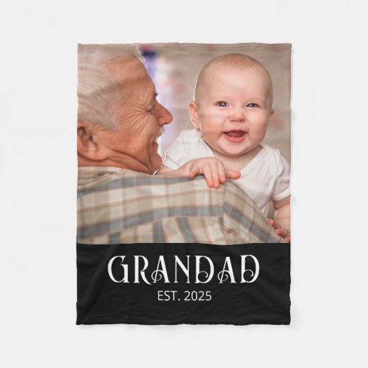 Opa gegründet Foto-Geschenk Fleecedecke (Vorderseite)