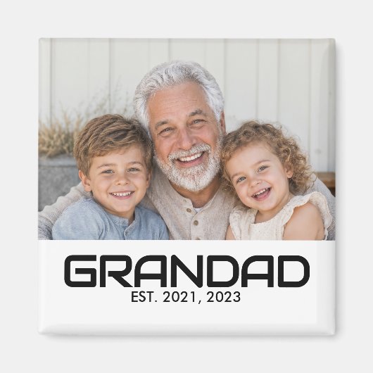 Opa gegründet Foto-Geschenkmagnet Magnet (Vorne)