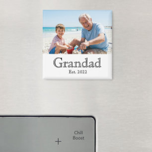 Opa Gegründet Foto Schwarz Bold Minimal Magnet