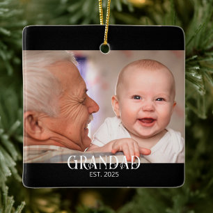 Opa gegründet Fotogeschenk Keramikornament