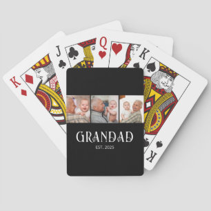 Opa gegründet Modern 3 Foto Spielkarten