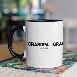 Opa gegründet schwarzer Text gegr. Jahr zweifarbig Tasse