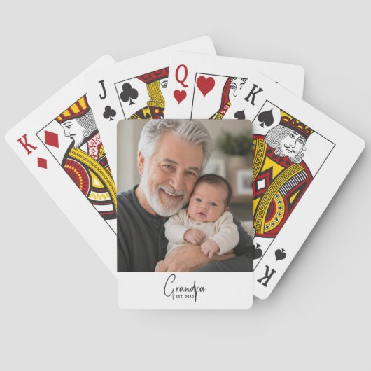 Opa gegründet Skript Foto Spielkarten (Rückseite)