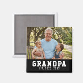 Opa gegründetes Fotogeschenk  Magnet (Vorderseite/Rückseite)