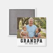 Opa gegründetes Fotogeschenk  Magnet (Vorderseite/Rückseite)