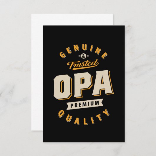 Opa Genuine und Trusted RSVP Karte (Vorne/Hinten)