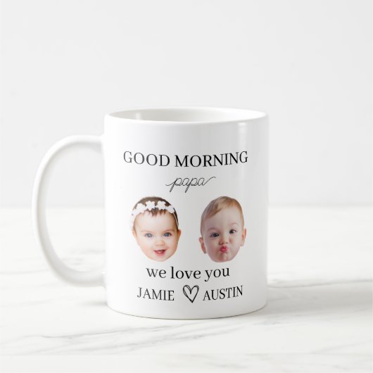 Opa-Geschenk Benutzerdefiniertes Foto und Nachrich Kaffeetasse (Links)
