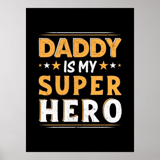 Opa-Geschenk | Daddy ist mein Super-Held Poster (Vorne)
