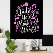 Opa-Geschenk | Daddy You Rock My World Poster (Heimbüro)