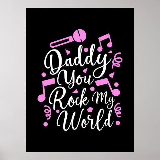 Opa-Geschenk | Daddy You Rock My World Poster (Vorne)
