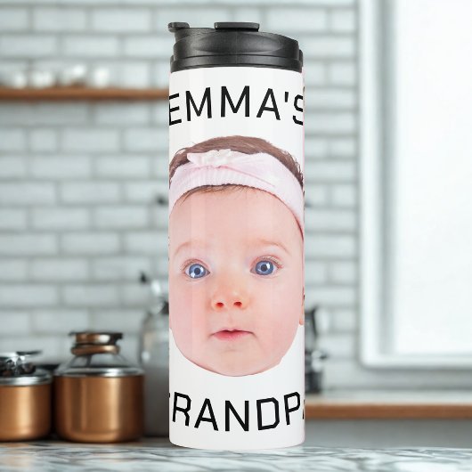 Opa-Geschenk, individuelles BabyGesicht, Foto-Gesc Thermosbecher