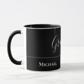Opa-Geschenk - Modernes Jet Schwarz Personalisiert Tasse (Links)