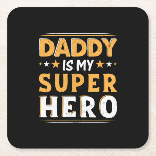 Opa-Geschenk Papa ist mein Superheld Rechteckiger Pappuntersetzer