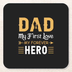 Opa-Geschenk Papa mein Held für immer Rechteckiger Pappuntersetzer