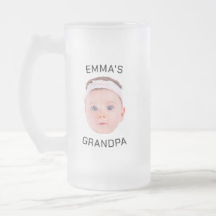 Opa-Geschenk-Tasse, Custom Baby Face, Foto-Geschen Mattglas Bierglas