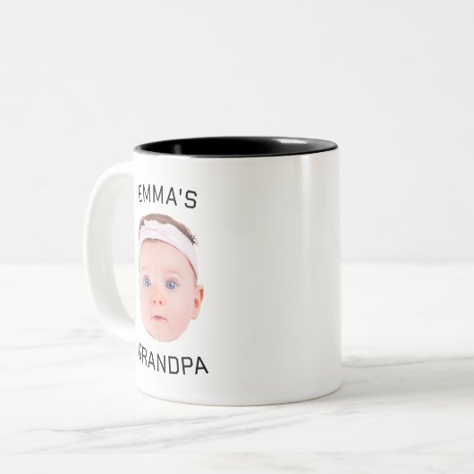 Opa-Geschenk-Tasse, Custom Baby Face, Foto-Geschen Zweifarbige Tasse (Vorderseite Links)