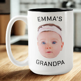 Opa-Geschenk-Tasse, Custom Baby Face, Foto-Geschen Zweifarbige Tasse
