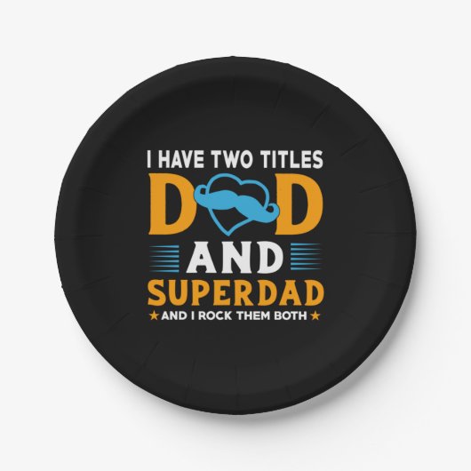 Opa-Geschenk | Vater und Super-Vater Pappteller (Vorderseite)