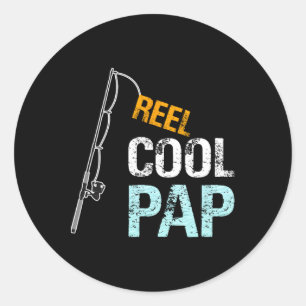 Opa-Geschenk von Enkelin Enkelsohn Reel Cool Opa Runder Aufkleber