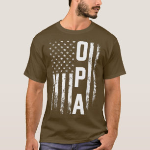 Opa Gift America Flag Geschenk für Männer Vatertag T-Shirt