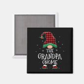 Opa Gnome Xmas Familie passt Karierte Weihnachten Magnet (Vorderseite/Rückseite)