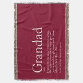 Opa Grandad Papa Definition Burgund Decke (Vorderseite Vertikal)