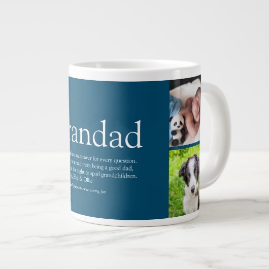 Opa Grandad Papa Definition FotoCollage Jumbo-Tasse (Vorderseite Rechts)