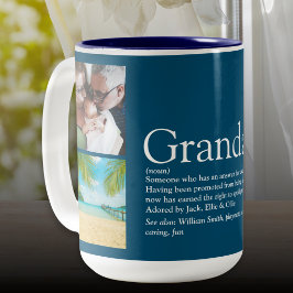Opa Grandad Papa Definition FotoCollage Zweifarbige Tasse