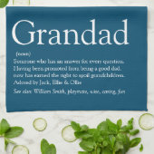 Opa Grandad Papa Definition Modernes Blau Geschirrtuch (Gefaltet)