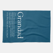 Opa Grandad Papa Definition Modernes Blau Geschirrtuch (Horizontal)