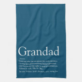 Opa Grandad Papa Definition Modernes Blau Geschirrtuch (Vertikal)