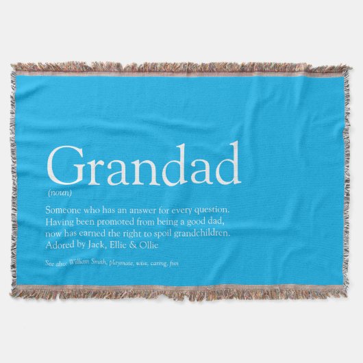 Opa Grandad Papa Definition Sky Blue Decke (Vorderseite)