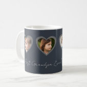 Opa Gray Hearts Großkinder FotoCollage Kaffeetasse (Vorderseite Links)