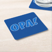 Opa Greece Celebration (Dark Blue) Rechteckiger Pappuntersetzer (angewinkelt)