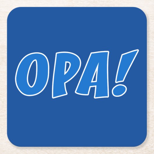 Opa Greece Celebration (Dark Blue) Rechteckiger Pappuntersetzer (Vorderseite)