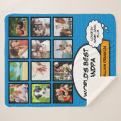 Opa Großer Spaß Cooler Foto Collage Blue Sherpadecke (Vorderseite (Horizontal))